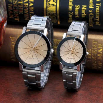 Couple Watches Fashion 2018 1pcs  Stainless Steel Band Analog Gear Quartz Movement Wrist Watch Dropshipping