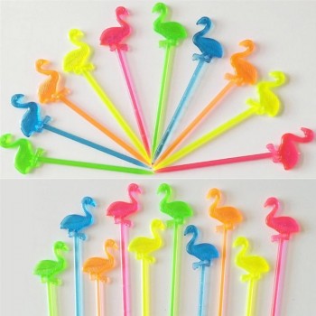 50Pcs Buffet Cupcake Fruit Fork Cake ToothpiDessert Salad Sticks Flamingo Food Picks Cocktail Accessory Skewer Party Supplies