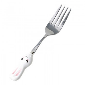 Cartoon Stainless Steel Spoon Fork Cutlery Set Cute Children Tableware Fork Cartoon Rabbit Carrot Cutlery Sets
