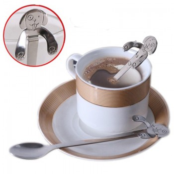 Coffee Tea Spoon Ground Coffee Mini Dog Long Handle Portable Spoon Drinking Tools Stainless Steel Kitchen Gadget Flatware