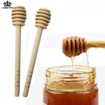 2Pcs Natural Wooden Honey Dipper Wooden Stick Spoon Dip Drizzler Server 16cm Free Shipping