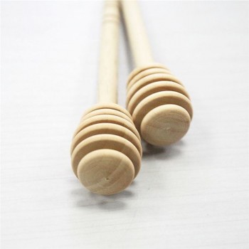 2Pcs Natural Wooden Honey Dipper Wooden Stick Spoon Dip Drizzler Server 16cm Free Shipping