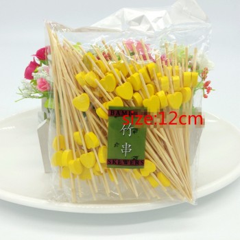 XUNZHE 12Cm 100 Pcs  Colorful heart-shaped Cocktail Drink Stirring Sticks Food Dessert Picks Fruit Fork bento accessories