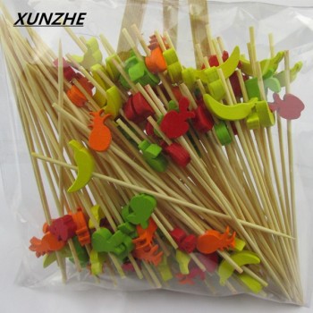 XUNZHE 12Cm 100 Pcs  Colorful heart-shaped Cocktail Drink Stirring Sticks Food Dessert Picks Fruit Fork bento accessories