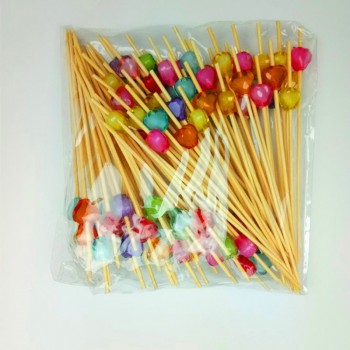 XUNZHE 12Cm 100 Pcs  Colorful heart-shaped Cocktail Drink Stirring Sticks Food Dessert Picks Fruit Fork bento accessories