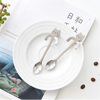 Creative Coffee Spoon Cat Spoon Long Handle Spoons Flatware Drinking Tools Kitchen Gadget 11.8*1.8cm Oct#1
