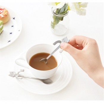Creative Coffee Spoon Cat Spoon Long Handle Spoons Flatware Drinking Tools Kitchen Gadget 11.8*1.8cm Oct#1