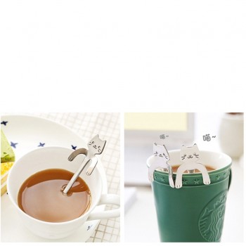 Creative Coffee Spoon Cat Spoon Long Handle Spoons Flatware Drinking Tools Kitchen Gadget 11.8*1.8cm Oct#1