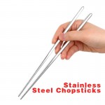 2 Types Chinese Style Thread Stylish Non-slip Design Stainless Steel Chop Sticks Chopsticks Environment Hollow 1F9L