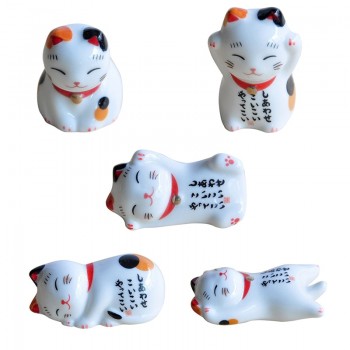 Lucky cat Chopsticks Holder Japanese ceramic chopsticks care Ceramic Lucky Cat Home Hotel Ceramics Cute