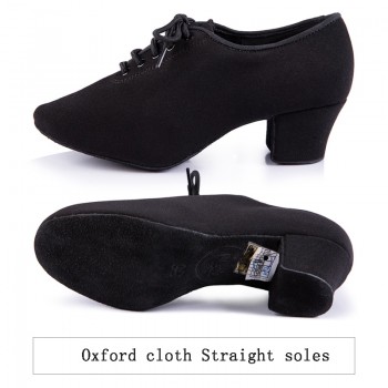Latin Dance shoes women Genuine BD t1-b import Oxford Lace wholesale Sports Teacher shoes Black  Heel 4.5cm Male female generic
