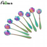8Pcs/lot Creative Flower Shape Tea Coffee Spoon Stainless Steel  Sugar Ice Cream Spoon Mixing Spoon Stirring Teaspoons Tableware