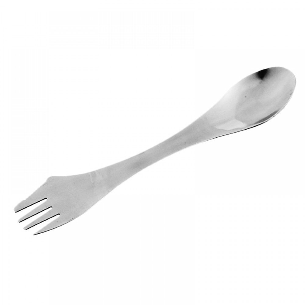 Urijk Stainless Steel Multi Function 3 in1 Spork Travel Camping Hiking Picnic Utensils Combo Knife Fork Spoon Picnic Gadget