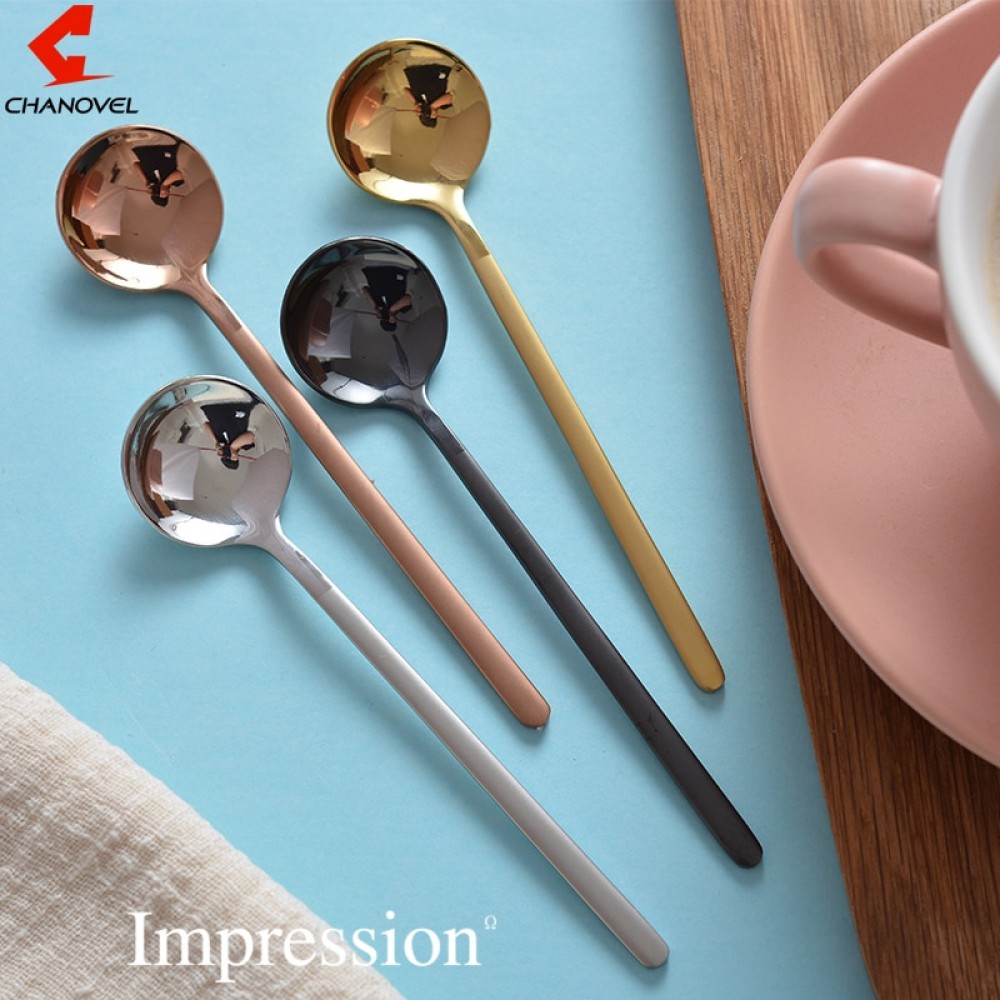 CHANOVEL 1 PCS 13CM High Quality Coffee spoon 304 Stainless Steel Tea Spoon