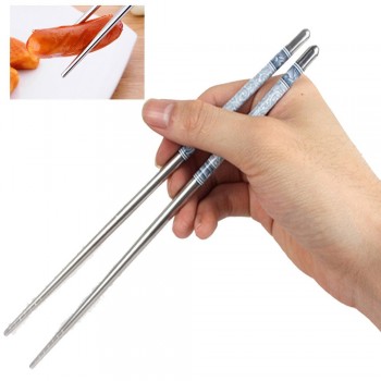 Stainless Steel Tableware Colorful Length 23cm Reusable Chopsticks Dishware Silver Iron Antiskid Household Metal Chinese 18Oct