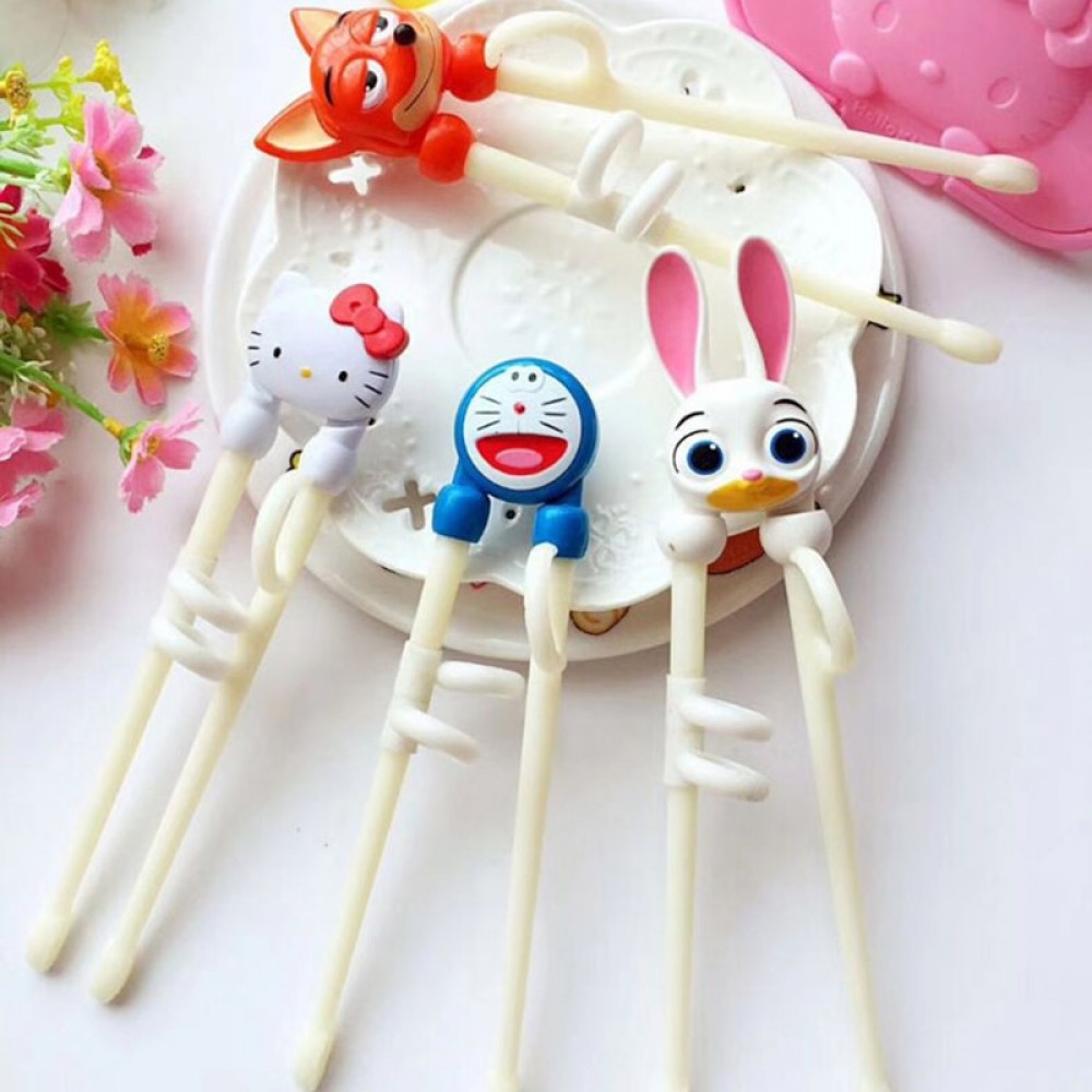 Cartoon Hello Kitty Children Practice Chopsticks Baby Learning Educational Training Chopsticks Dinnerware D8