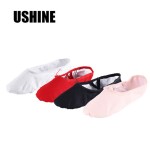USHINE Black Red Pink White Canvas Flat Yoga Teacher Gymnastic ballet Dance shoes Childrens Ballet For Girls Women