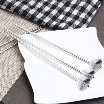 6pcs Stainless Steel Heart Shape Metal Drinking Straw Reusable Straws Cocktail Spoons Set for Home Party Wedding Decoration