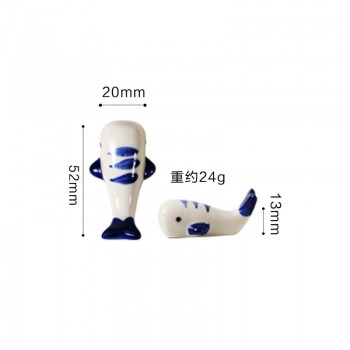 Chinese style Cute Porcelain Chopstick Rest Exquisite Ceramic Chopstick Holder Kitchen Supplies Home Decoration