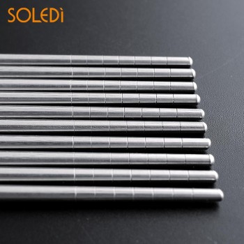 5 Pairs Stainless Steel Traditional Chinese Sliver Chopsticks Reusable Non-Slip Hashi Sushi Sticks Tableware Sets