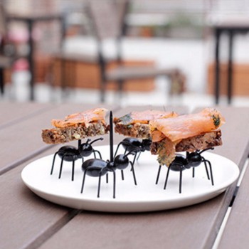 Lovely Mini Ant Fruit Fork Plastic Fruit Pick Kids Snack Cake Dessert Food Fork Kitchen Tableware Party Decor #251421