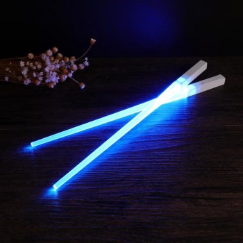 1 Pair of LED Lightsaber Chopsticks Light Up Durable Lightweight Portable BPA Free and Food Safe Tableware