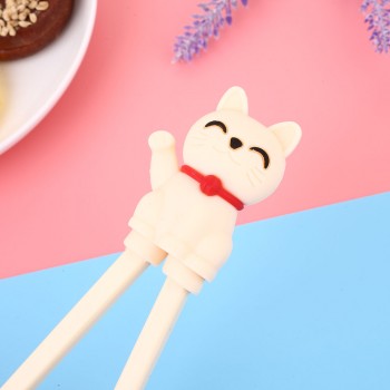 Kids Chopsticks Cartoon Cat Style Beginner Food Eating Tool Toy Easy Use