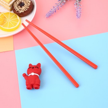 Kids Chopsticks Cartoon Cat Style Beginner Food Eating Tool Toy Easy Use