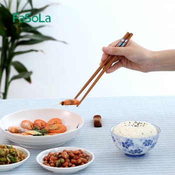 FaSoLa 4pair/set Natural Bamboo Wood Chopsticks Family Set Adult children Restaurant Sushi Chinese hot food Reusable Chopsticks