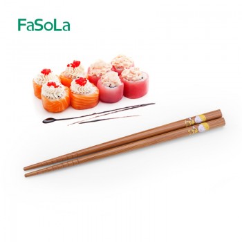 FaSoLa 4pair/set Natural Bamboo Wood Chopsticks Family Set Adult children Restaurant Sushi Chinese hot food Reusable Chopsticks