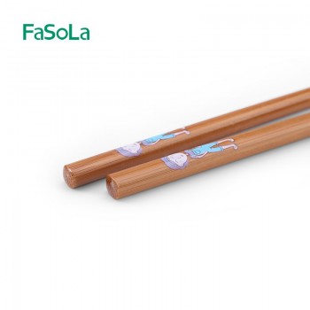 FaSoLa 4pair/set Natural Bamboo Wood Chopsticks Family Set Adult children Restaurant Sushi Chinese hot food Reusable Chopsticks