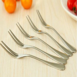10 Pcs/Set Stainless Steel Fruit Fork Dessert Cake Fork Salad Tableware Cutlery Hotel Restaurant Party Supplies