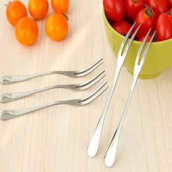 10 Pcs/Set Stainless Steel Fruit Fork Dessert Cake Fork Salad Tableware Cutlery Hotel Restaurant Party Supplies