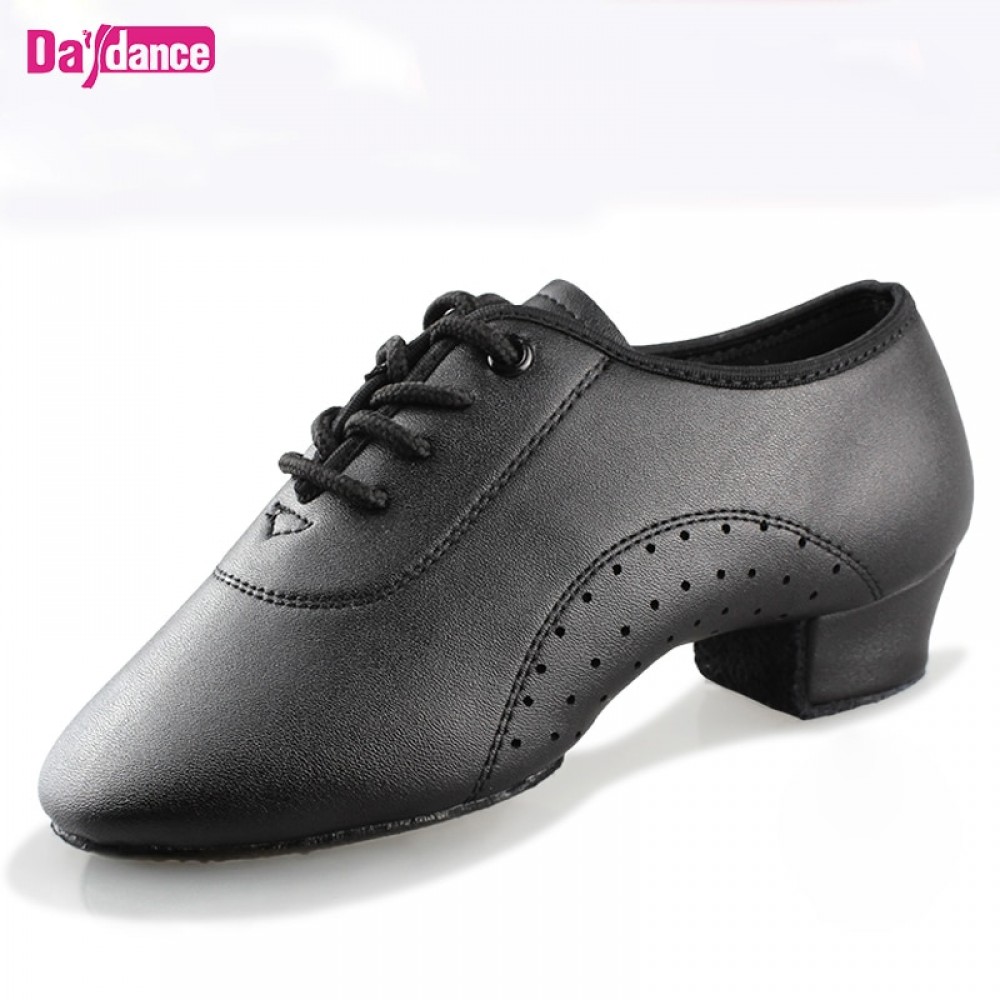 Men Boys Dance Shoes Black Low Heels Ballroom Dancing Shoes Tango Salsa Rumba Modern Latino Shoes For Boys Kids