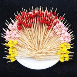 100pc12cm Heart Flower Bamboo Pick Buffet Cupcake Fruit Fork Party Dessert Salad Stick Cocktail Skewer for Wedding Decor