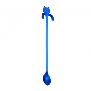Creative Cat long handle stainless steel tea coffee spoons Handle Spoons Flatware Coffee Drinking Tools Kitchen Gadget 2O0110