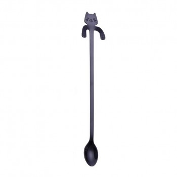 Creative Cat long handle stainless steel tea coffee spoons Handle Spoons Flatware Coffee Drinking Tools Kitchen Gadget 2O0110