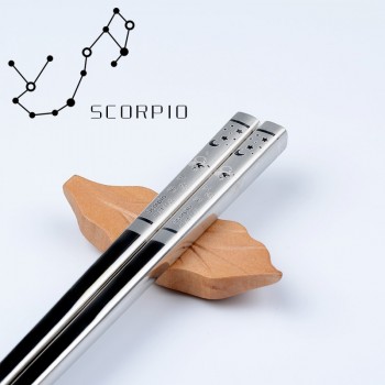 IRONX Chopsticks  Reusable Chinese Chopstick 12 Constellations 304 Stainless Steel  Chop sticks Sushi Sticks Kitchen Accessories