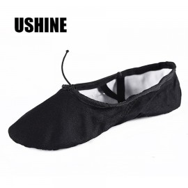 USHINE EU22-45 Professional Black Flat Soft Zapatos De Baile De Ballet Canvas Women Ballet Dance Shoes Girls Kids Children