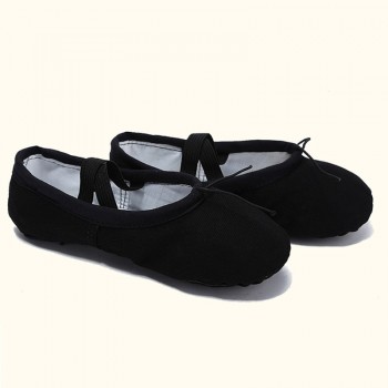 USHINE EU22-45 Professional Black Flat Soft Zapatos De Baile De Ballet Canvas Women Ballet Dance Shoes Girls Kids Children