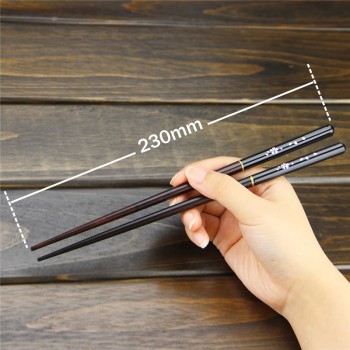Chopsticks 5 pair Japanese Korean Food Wooden bamboo Red Black Handle Design Couple Reusable Chopstick Set Chop Stick with Case