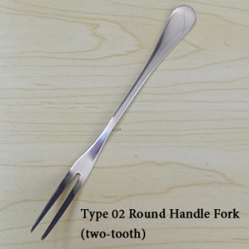 VanKood Stainless Steel Fruit Fork Dessert Fork Eco-friendly Two Tooth Dinner Forks Fork Western Style Kitchen BBQ Tool