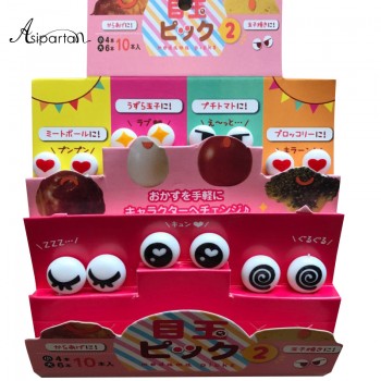 Asipartan 10pcs/set  Mini Eye Cartoon Fruit Fork Plastic Fruit Toothpick Bento Lunch For Children Decorative Tableware