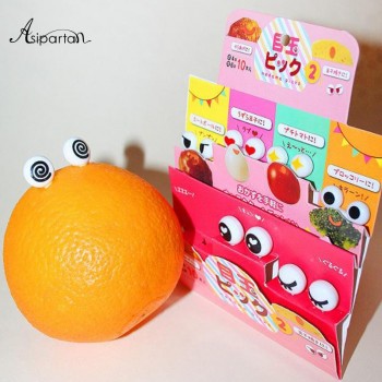 Asipartan 10pcs/set  Mini Eye Cartoon Fruit Fork Plastic Fruit Toothpick Bento Lunch For Children Decorative Tableware