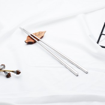 304 Stainless Steel Metal chopsticks Hollow Non-Slip Anti-Hot Chopsticks Square Design 1 Pairs