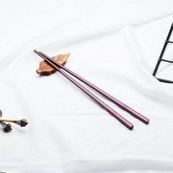 304 Stainless Steel Metal chopsticks Hollow Non-Slip Anti-Hot Chopsticks Square Design 1 Pairs
