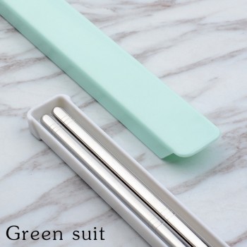 IRONX Sushi chopsticks set with portable box Stainless steel hashi chop sticks case