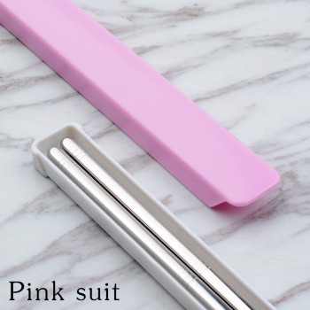 IRONX Sushi chopsticks set with portable box Stainless steel hashi chop sticks case