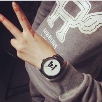 Couple Watches Fashion Lovers  Hot Selling Quartz Analog Faux Black Leather Band Wrist Watch With Number 13 And 14 Dropshipping