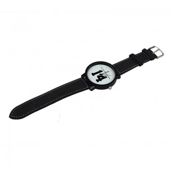 Couple Watches Fashion Lovers  Hot Selling Quartz Analog Faux Black Leather Band Wrist Watch With Number 13 And 14 Dropshipping